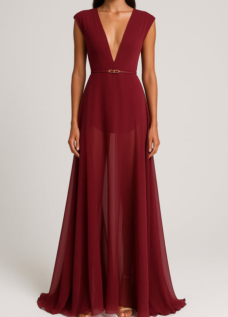 SS Burgundy Dress Burgundy