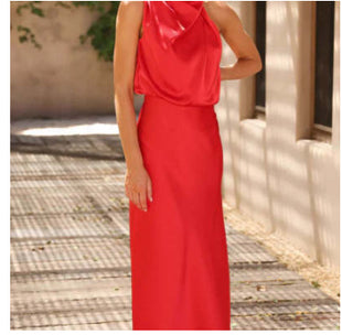 SS Elegant Evening Dress Red L