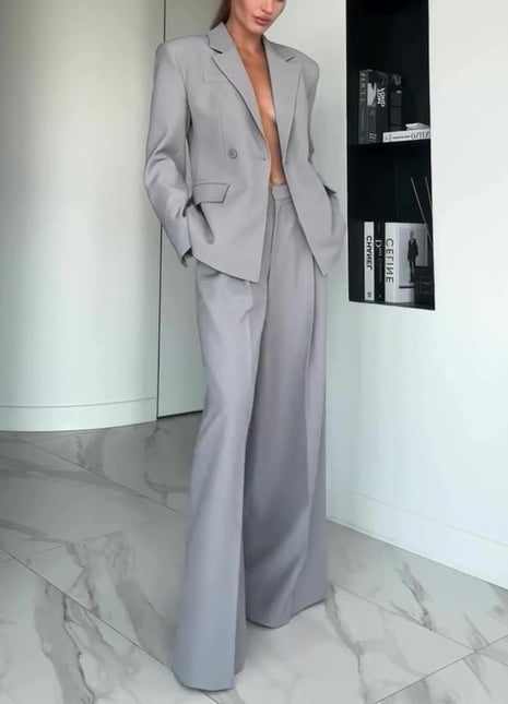 SS Gray Single-button Suit Grey