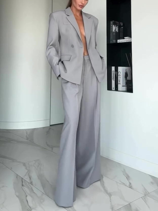 SS Gray Single-button Suit Grey