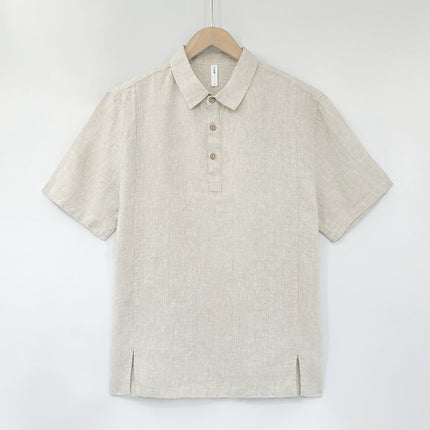 Summer Thin Lapels Top For Men creamy white
