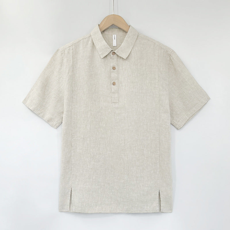 Summer Thin Lapels Top For Men creamy white