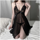 Women's Pure Desire Seduction Braces Lace Mesh Black