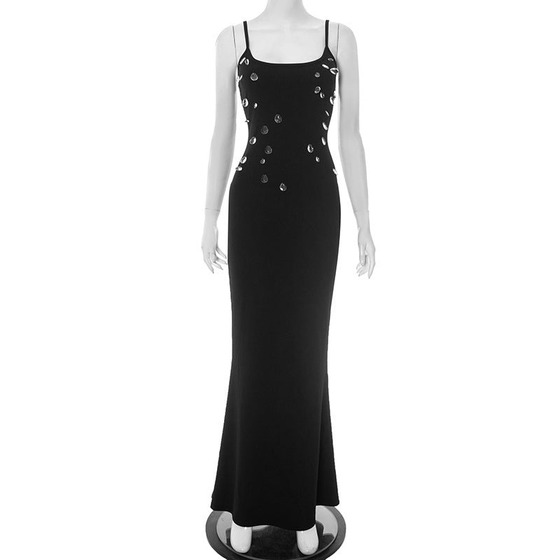 Women's Casual Slim Fit Camisole Dress Black L