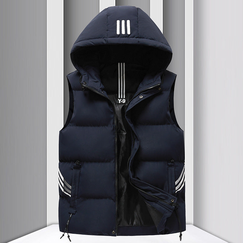 Men's Warm Cotton Vest Blue