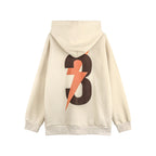 Men's Lightning Printed Hoodie Apricot