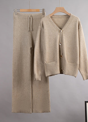 SS Cardigan Sweater Suit Apricot One size