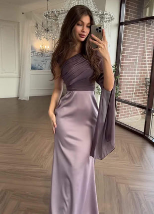 SS Elegant Satin Dress pink gold