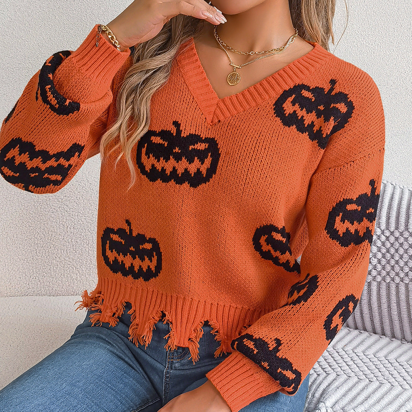 Halloween Pumpkin Sweater