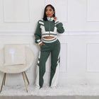 Women's Turtleneck Zipper Two-piece Green