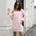 Women's Cloud Knit Balloon Dress Pink