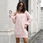 Women's Cloud Knit Balloon Dress Pink