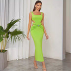Sling Green One-piece Dress Women
