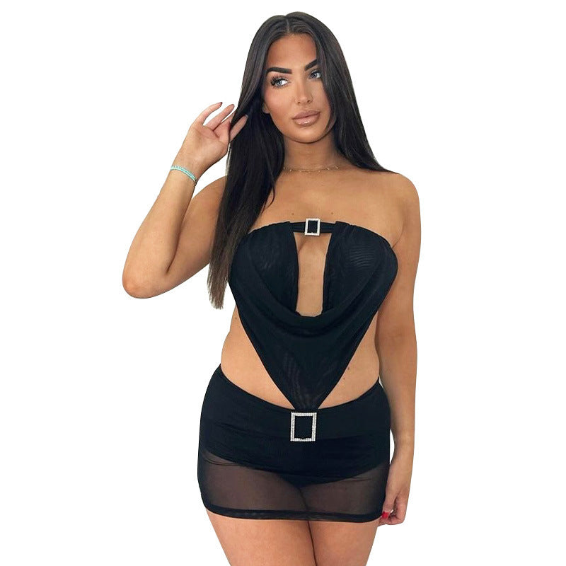 Women's Bandeau Sheath Dress Black