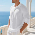 Casual Business Men's Long Sleeve Spring And Autumn White
