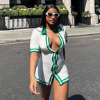 New Polo Collar Contrast Dress