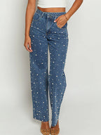 SS Straight-leg Frayed Jeans
