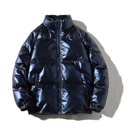 Men's Fleece-lined Cotton-padded Jacket dark blue