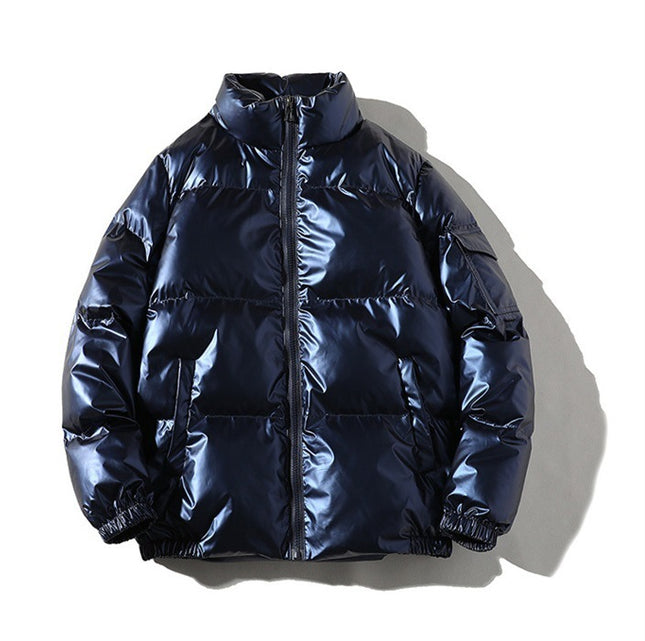 Men's Fleece-lined Cotton-padded Jacket dark blue