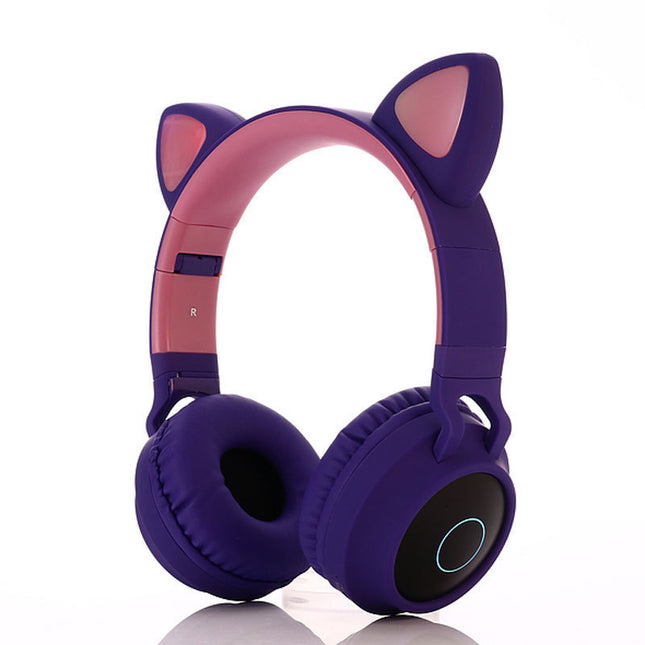 Cute Bluetooth 5.0 Headphone Stereo Wireless Headset Violet