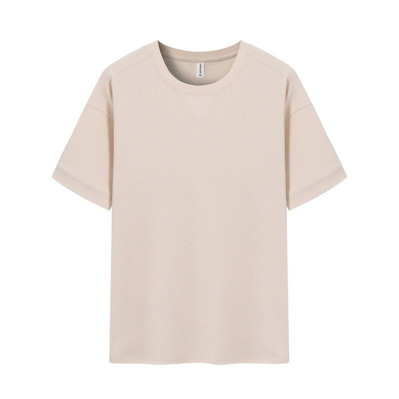 Waffle Heavy T-shirt For Men Apricot