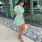 Polo Digital Printing Short Dress