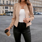 Suede Zipper Short Jacket