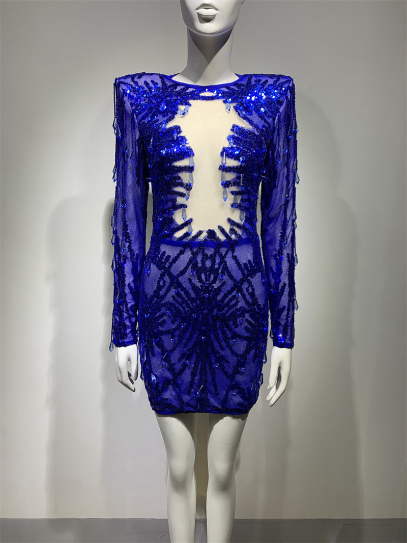 Halter Off-the-shoulder Hollow-out Bandage One-piece Dress