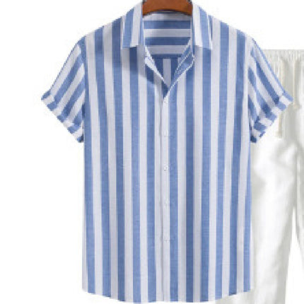 Stripe Printed T-Shirt For Men sky blue