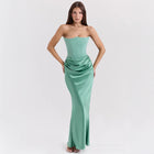 Women's Bandeau Backless Party Evening Dress Green