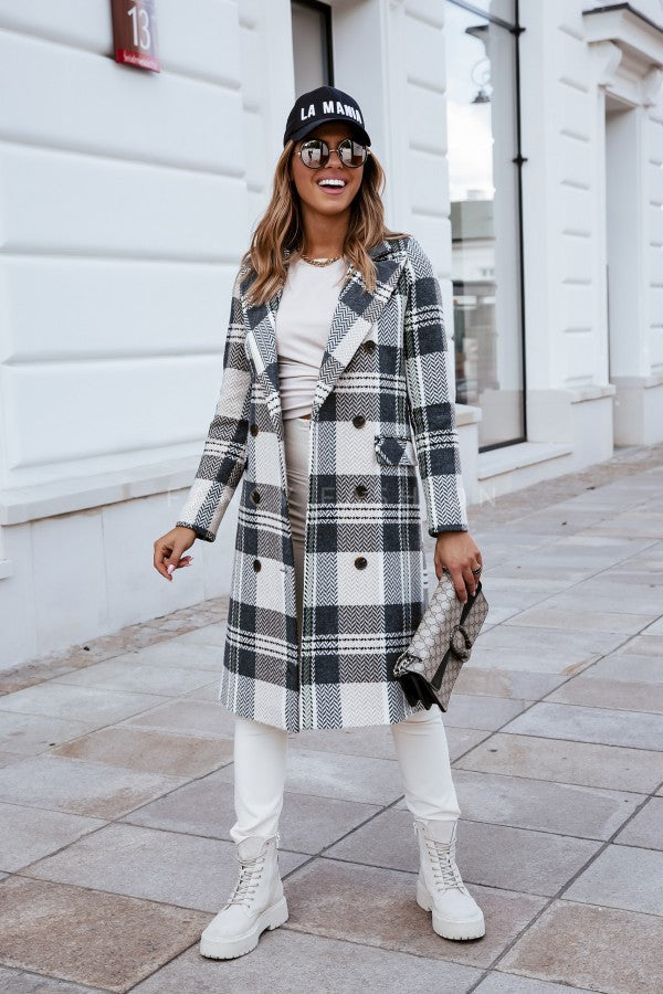 Women’s Plaid Woolen Coat