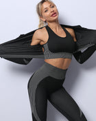 SS 3PCS Yoga Set Black and white