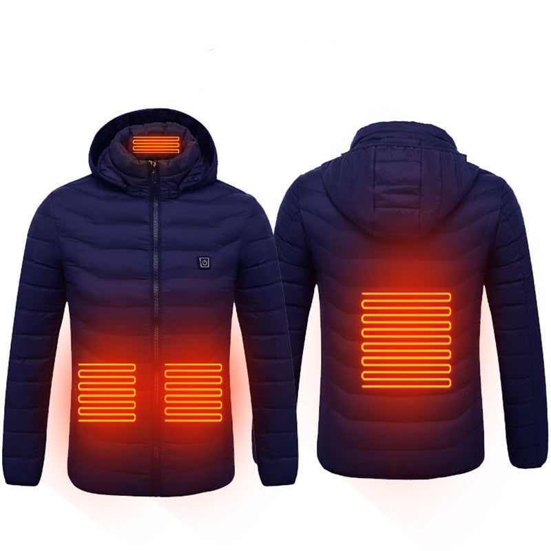 New Heated Thermal Men's Winter Jacket Blue Zone4