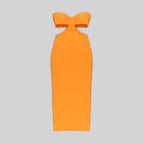 Off-the-shoulder Tube Top One-piece Dress Orange