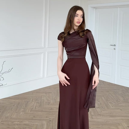 Elegant Single Slim Satin Dress