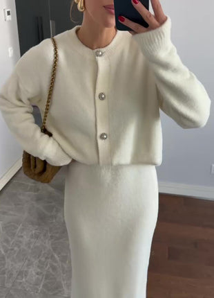SS Cardigan & Skirt Suit