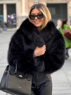 Winter Plush Coat Fashion Thicken Lapel Outwear Jacket
