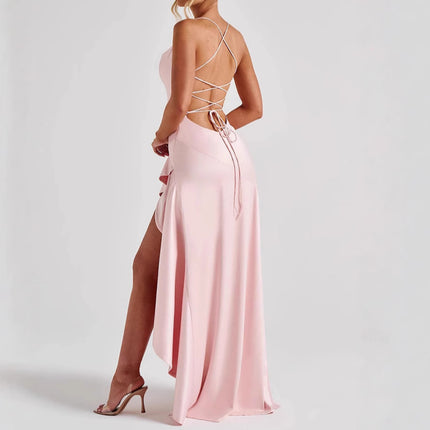 Women's Backless Ruffles Dress