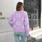 Women's Flower Brocade Sweater ultraviolet
