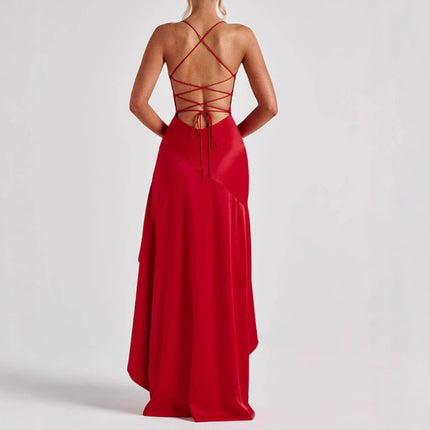 Women's Backless Ruffles Dress