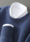 Light Blue Round Neck / M