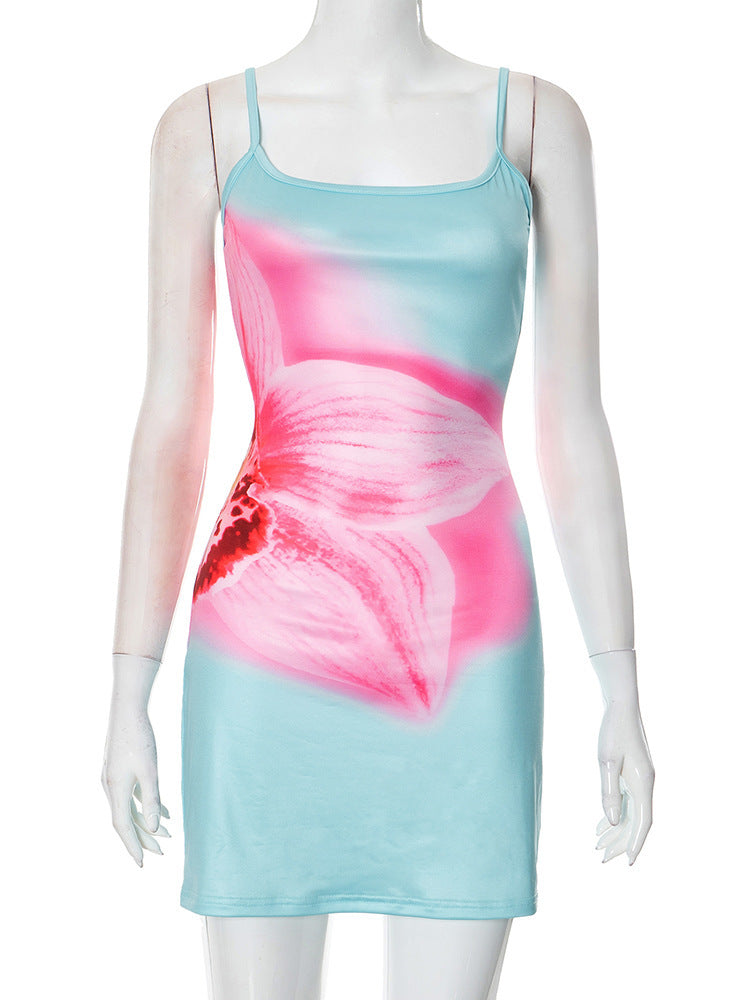 Camisole Floral Print Skinny Sheath Dress