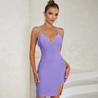 Women's Diamond Skinny Sheath Dress Purple