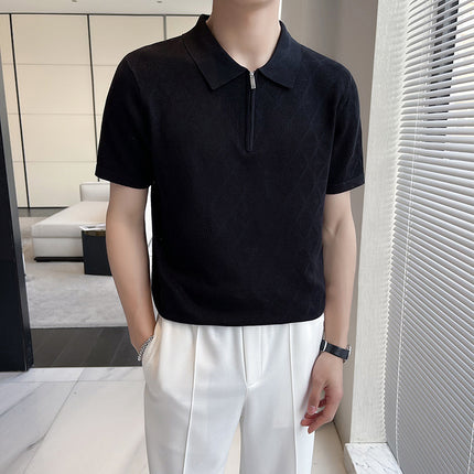 Rhombus Breathable Leisure Top Black