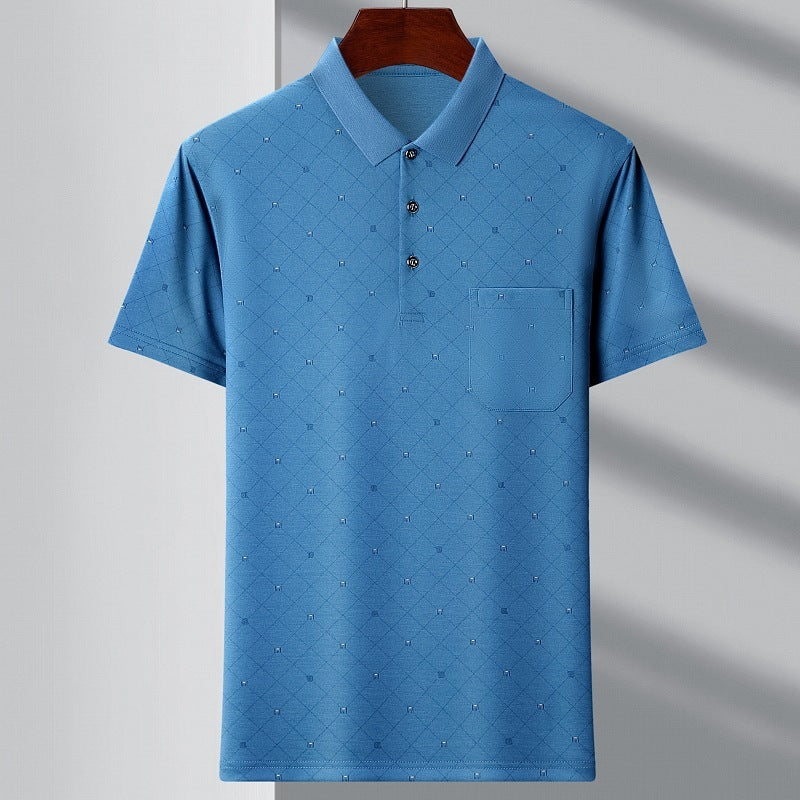 Men's Polo Stripes T-shirt 1719 Blue