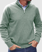 Men's Quarter Zipper Light green