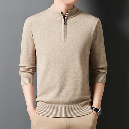Men's Knitting Sweater Business Base Wool champagne