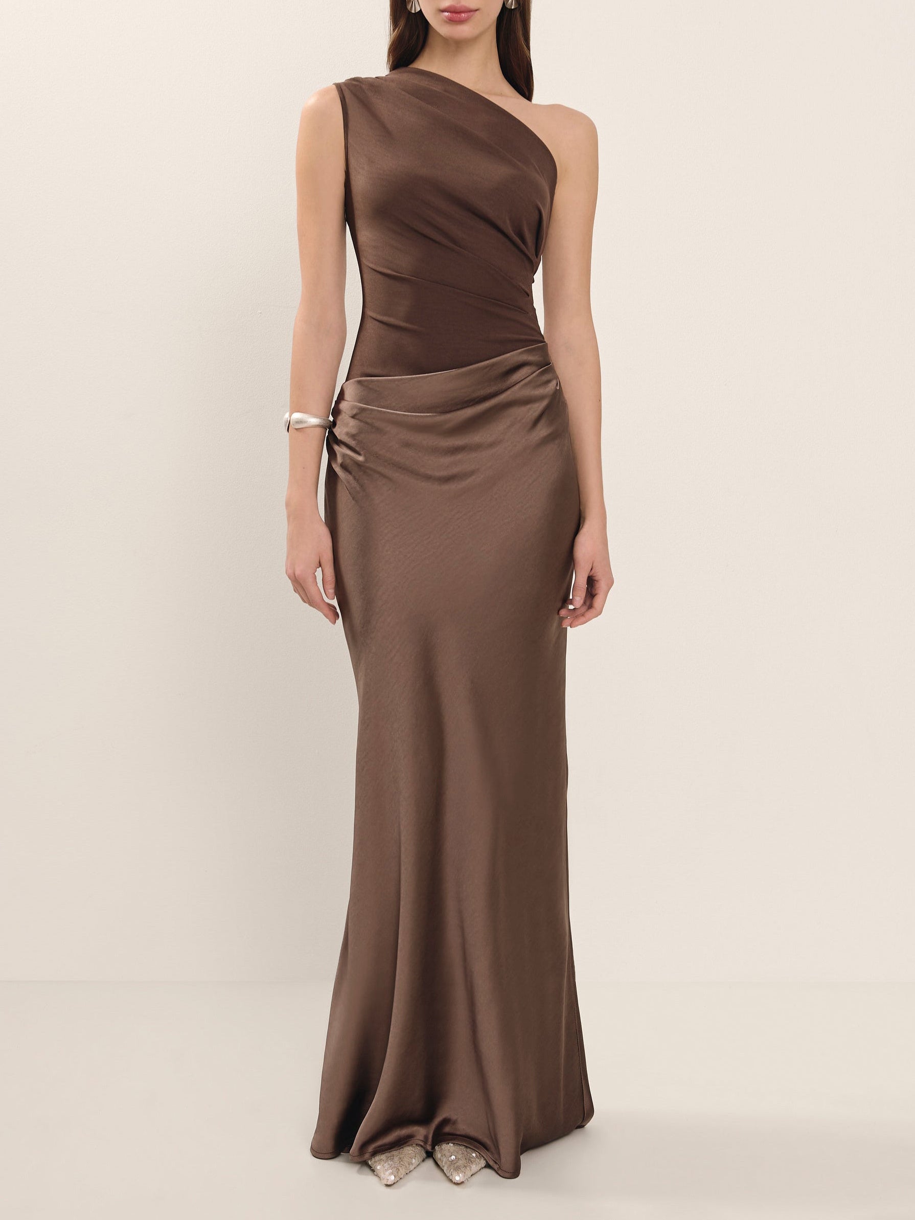 SS One Shoulder Satin Dress