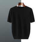 Men's Knitted Sweater With Short Sleeve Black