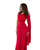SS Elegant Satin Dress Red
